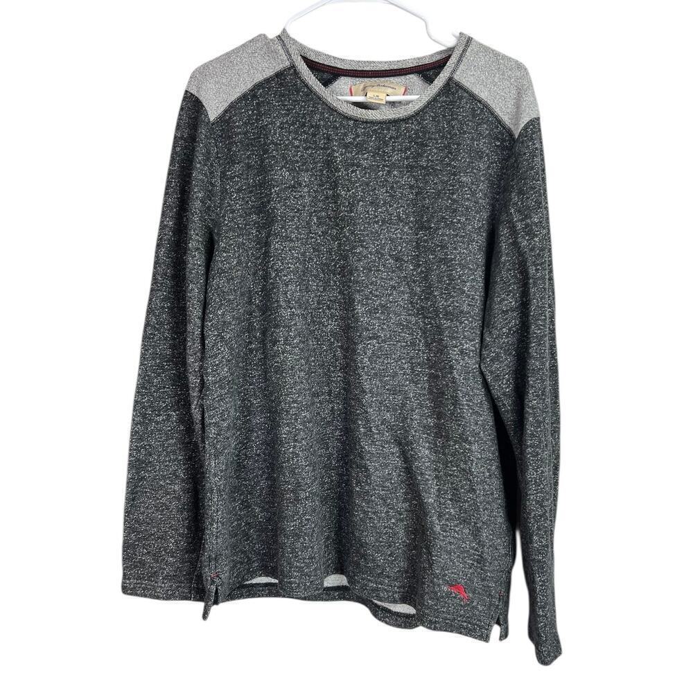 Tommy Bahama Men's Sweater Large Long Sleeve Gray Fleece Lined